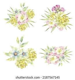 Flowers set. Collection of floral elements