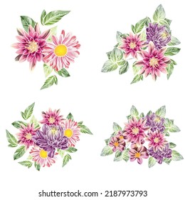Flowers set. Collection of floral elements