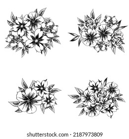 Flowers set. Collection of floral elements