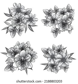 Flowers set. Collection of floral elements