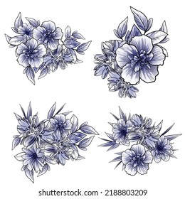 Flowers set. Collection of floral elements