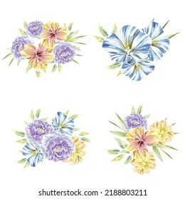 Flowers set. Collection of floral elements