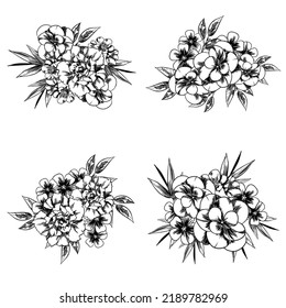Flowers set. Collection of floral elements