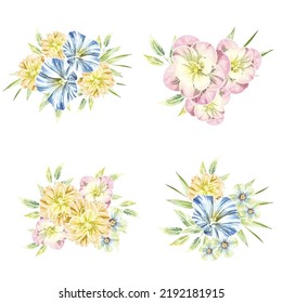 Blumengarnitur. Sammlung von Blumenelementen