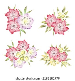 Flowers set. Collection of floral elements