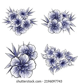Flowers set. Collection of floral elements