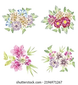 Flowers set. Collection of floral elements