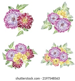 Flowers set. Collection of floral elements