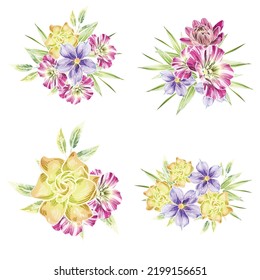 Flowers set. Collection of floral elements