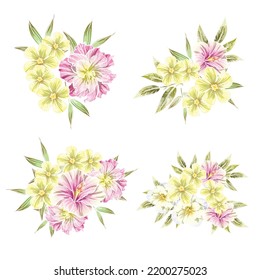 Flores puestas. Colección de elementos florales