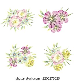 Flowers set. Collection of floral elements