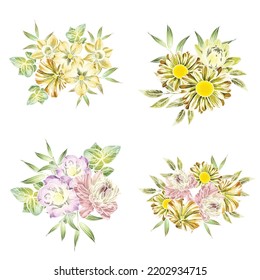 Flowers set. Collection of floral elements