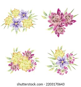 Flowers set. Collection of floral elements