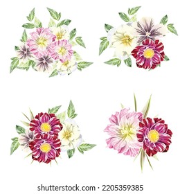 Flowers set. Collection of floral elements