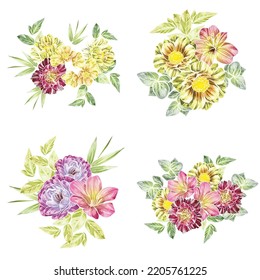 Flowers set. Collection of floral elements