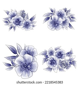 Flowers set. Collection of floral elements