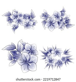Flowers set. Collection of floral elements