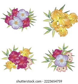 Flowers set. Collection of floral elements
