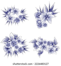 Flowers set. Collection of floral elements