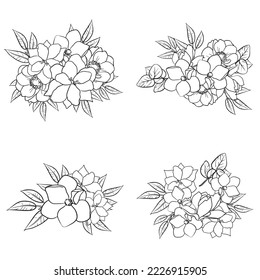 Flowers set. Collection of floral elements