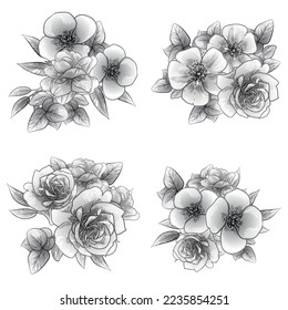 
Flowers set. Collection of floral elements