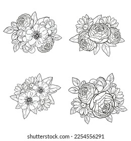 
Flowers set. Collection of floral elements