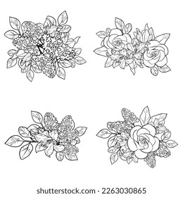 Flowers set. Collection of floral elements