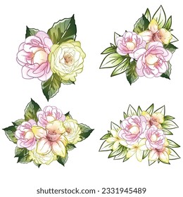 Flowers set. Collection of floral elements