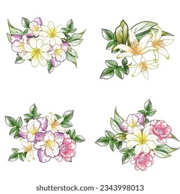 Flowers set. Collection of floral elements