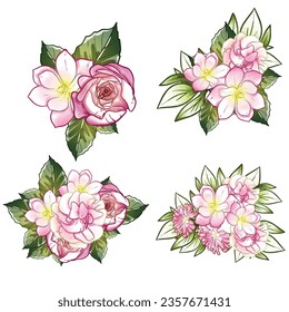 Flowers set. Collection of floral elements