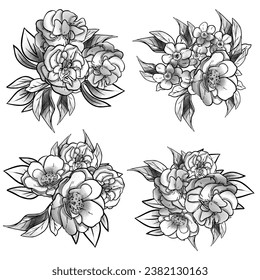 Flowers set. Collection of floral elements