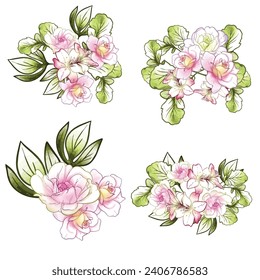 Blumengarnitur. Sammlung von Blumenelementen
