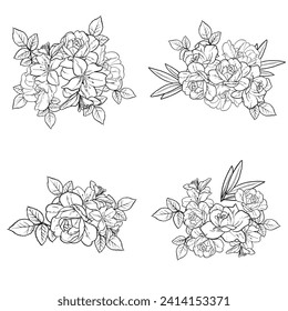 Flowers set. Collection of floral elements