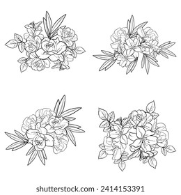 Flowers set. Collection of floral elements