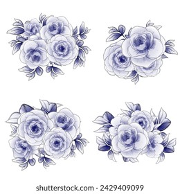 Flowers set. Collection of floral elements