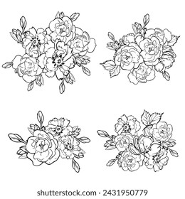 Conjunto de flores. Colección de elementos florales