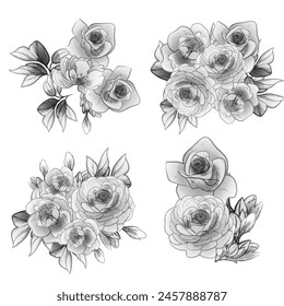 Conjunto de flores. Colección de Elementos florales