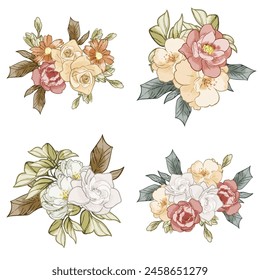 Conjunto de flores. Colección de Elementos florales