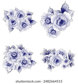 Conjunto de flores. Colección de Elementos florales