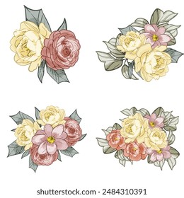 Conjunto de flores. Colección de Elementos florales