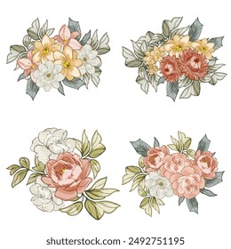 Conjunto de flores. Colección de Elementos florales