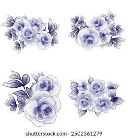 Flowers set. Collection of floral elements
