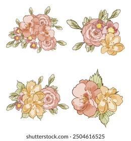 Flowers set. Collection of floral elements