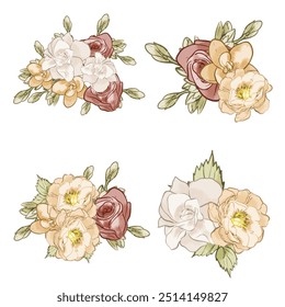 Flowers set. Collection of floral elements