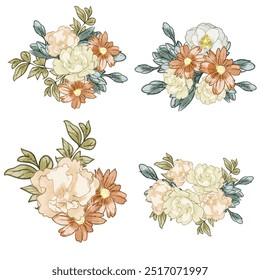 Blumen-Set. Sammlung von Blumenelementen