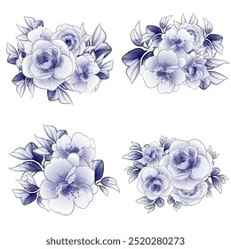 Flowers set. Collection of floral elements