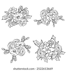Blumen-Set. Sammlung von Blumenelementen
