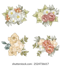 Conjunto de flores. Colección de Elementos florales