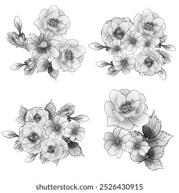 Conjunto de flores. Colección de Elementos florales