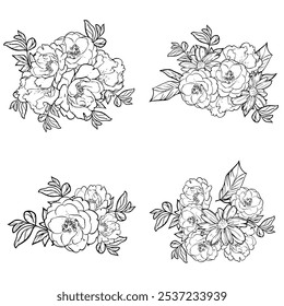 Conjunto de flores. Colección de Elementos florales